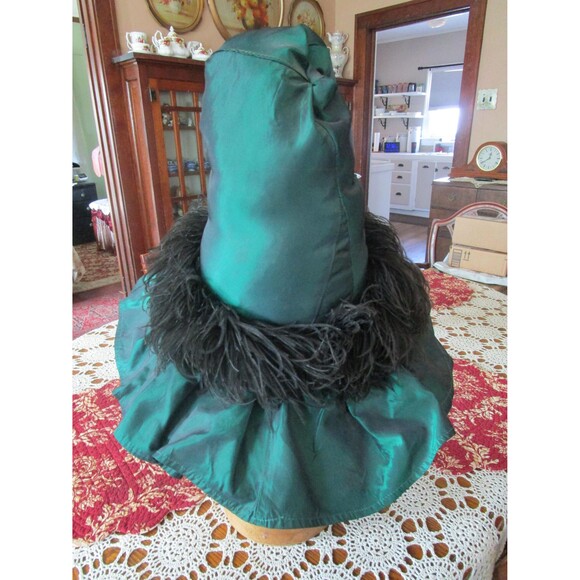 Glamorous Emerald Green Taffeta Witches Hat 12\